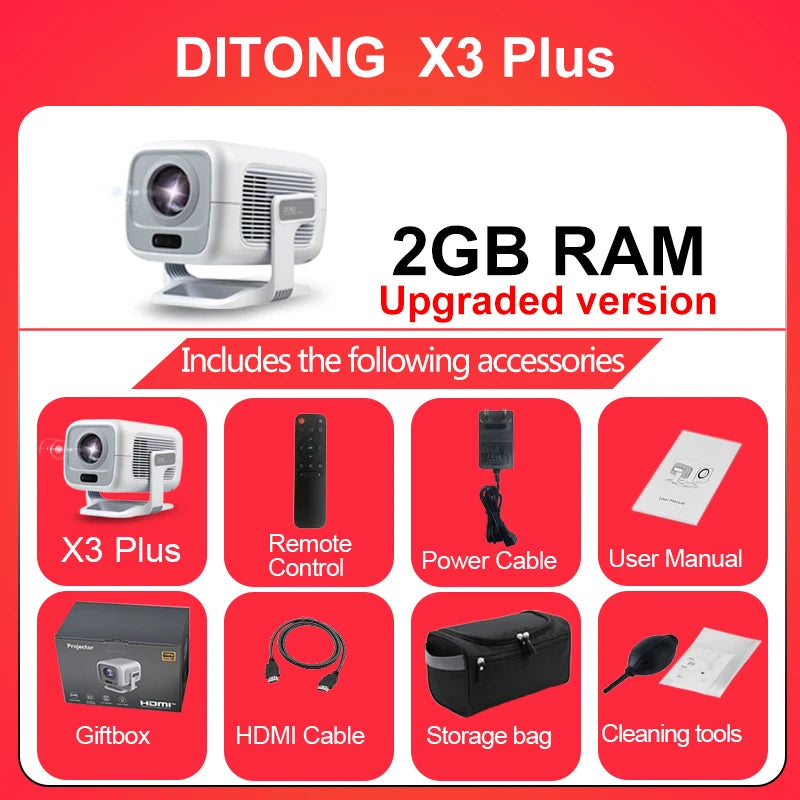 DITONG X3Plus HD Projector