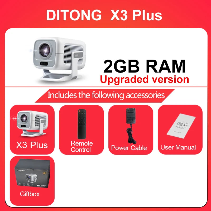 DITONG X3Plus HD Projector