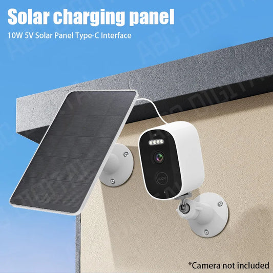 Solar Panel 10W 5V Charging Surveillance Camera.